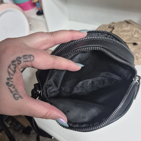 Tahari Black Faux Leather Round Crossbody Bag - Picture 8 of 9